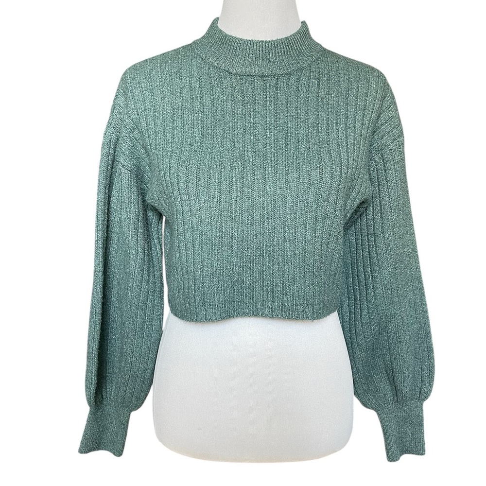 Altar’d State cropped mock neck balloon sleeve sweater